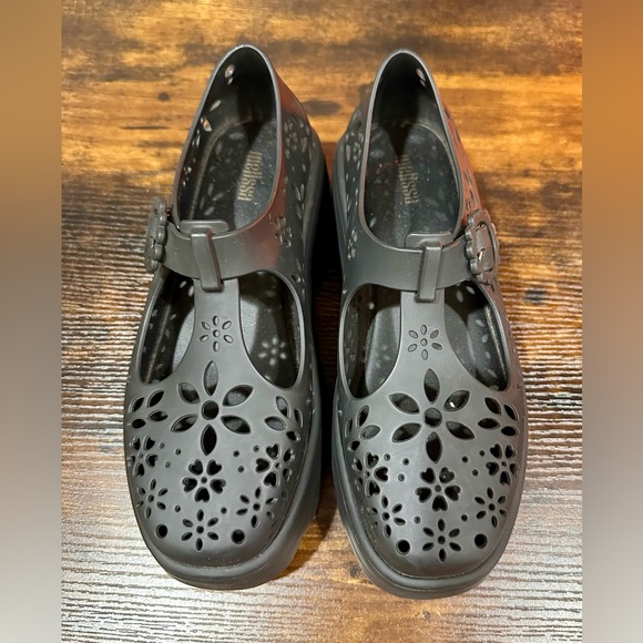 NWOT MELISSA Kick Off Lace Cut Work EVA Flower Mary Jane Platform Jelly Cut Out - Picture 9 of 9